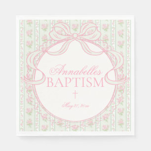 Groene Vintage Fancy Bloemdecoratie voor de Doop T Servet