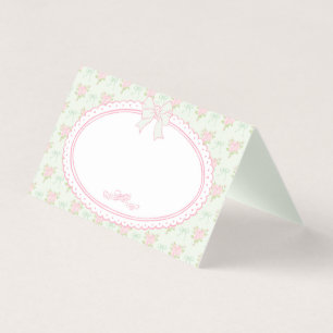Groene Vintage Fantasie Bloemen Placecard Tafel De Kaart