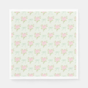 Groene Vintage Fantasie Bloemrijke Feest Dessert Servet