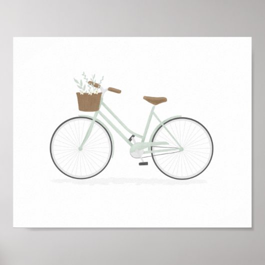 Groene vintage fiets poster (Voorkant)