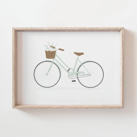 Groene vintage-fiets poster