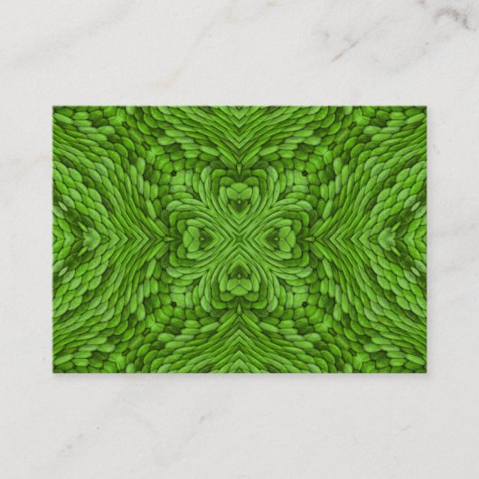 Groene Vintage Fractal Kaleidoscope Visitekaartje (Voorkant)