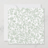 Groene Vintage Franse Bloem Bruidsdouche Kaart (Achterkant)