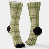 Groene vintage geruite sok met monogram (Gebogen)
