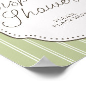 Groene vintage gestreepte display douchebord poster (Hoek)