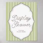 Groene vintage gestreepte display douchebord poster (Voorkant)