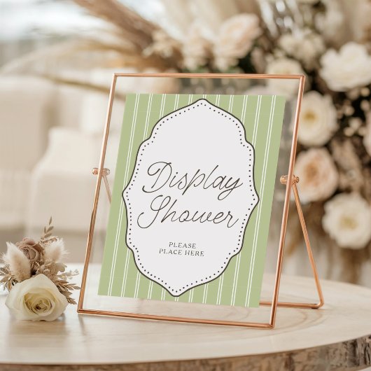 Groene vintage gestreepte display douchebord poster