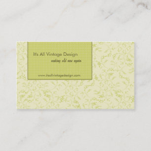 Groene vintage gom en gom, elegant visitekaartje