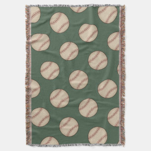 Groene vintage honkbal deken voor op de bank