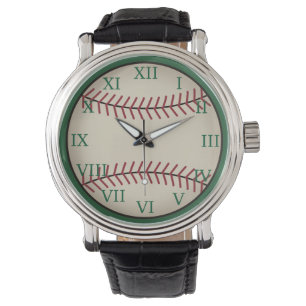 Groene Vintage Honkbalhorloge Horloge