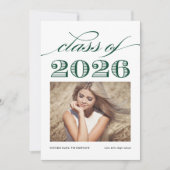 Groene Vintage Klasse van 2025 Foto Afstuderen Aankondiging (Voorkant)