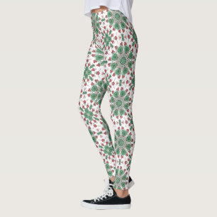Groene Vintage Mandala Bloemmotief Leggings