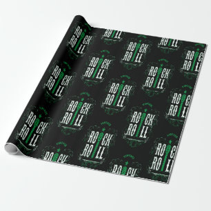 Groene Vintage Rock And Roll Cadeaupapier