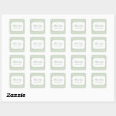Groene Vintage Shabby Bruiloftsshower Vierkante Sticker (Vel)