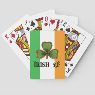 Groene Vintage Shamrock Ierse AF St. Patrick's Dag Pokerkaarten