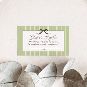 Groene Vintage Streep Citrus Baby Shower Informatiekaartje