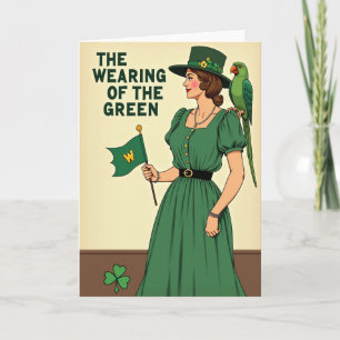 Groene vintage strip kaart dragen
