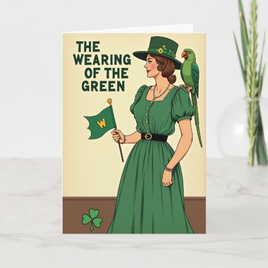 Groene vintage strip kaart dragen (Voorkant)