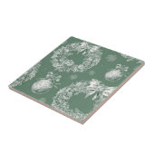 Groene Vintage Toile Kerstkrans (2) Tegeltje (Zijkant)