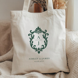Groene Vintage Versierde Wapenrusting Trouw Welkom Tote Bag