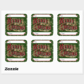 Groene Vintage Vrolijk Kerstcadeau Label Stickers (Vel)