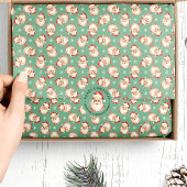 Groene Vintage Waterverf Kerstman Kerstmis Tissuepapier