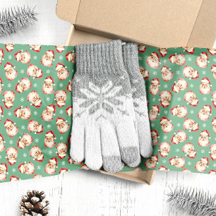 Groene Vintage Waterverf Kerstman Kerstmis Tissuepapier