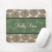 Groene Vintage Zinnia Mousepad Muismat (Met muis)
