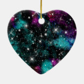 Groene Violet Galaxy Star Milky Way Keramisch Ornament (Achterkant)