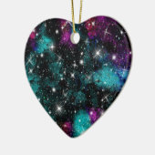 Groene Violet Galaxy Star Milky Way Keramisch Ornament (Links)