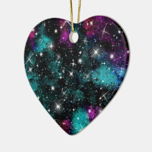Groene Violet Galaxy Star Milky Way Keramisch Ornament (Links)