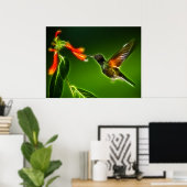 Groene Violetar Hummingbird Poster (Thuiskantoor)