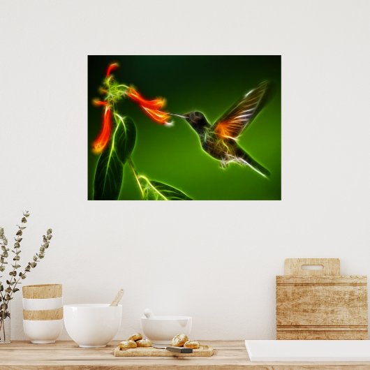 Groene Violetar Hummingbird Poster (Keuken)