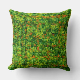 Groene virtuele boomschors, met kleine rode vlekke kussen