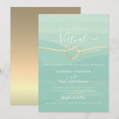 Groene virtuele bruiloft kaart (Voorkant / Achterkant)