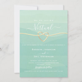 Groene virtuele bruiloft kaart