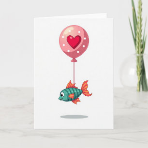 Groene Vis Ballon Liefdesverhaal Kaart