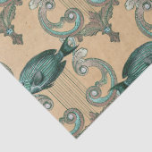 Groene vis en zwaardvis op Tan-ontkoppeling Tissuepapier (Detail)