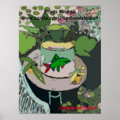 Groene vis in Bowl, bewerk tekst, Poster (Voorkant)