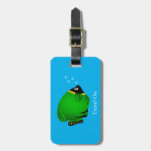 Groene vis met aangepaste tekst bagagelabel (Voorkant verticaal)