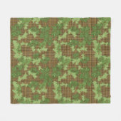 Groene vis op gouden zwarte bruine vlecht fleece deken (Voorkant (Horizontaal))