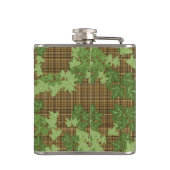 Groene vis op gouden zwarte bruine vlecht heupfles (Achterkant)