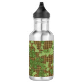 Groene vis op gouden zwarte bruine vlecht waterfles  (Rechts)