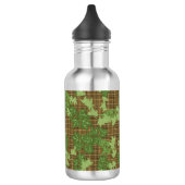 Groene vis op gouden zwarte bruine vlecht waterfles  (Links)