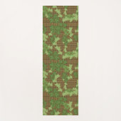 Groene vis op gouden zwarte bruine vlecht yogamat (Voorkant)