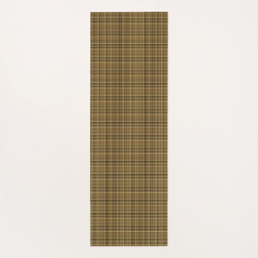 Groene vis op gouden zwarte bruine vlecht yogamat (Achterkant)