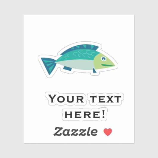 Groene vis sticker (Vel)