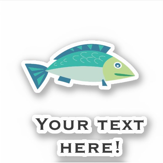 Groene vis sticker (Voorkant)