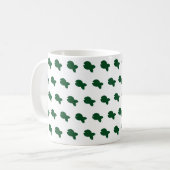 Groene Visachtige Visachtige Witte Koffiemok (Voorkant links)