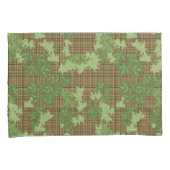 Groene visgoudbruine vlegel kussensloop (Voorkant-Rechts)